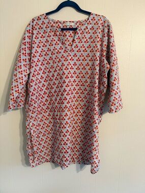 Women's Mahogany Size XL Tunic, Side Slits on Each Side
